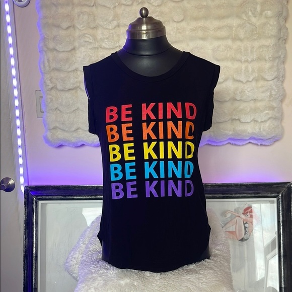 Rebel Society Black 'Be Kind' Rainbow Graphic Tee - Picture 1 of 7
